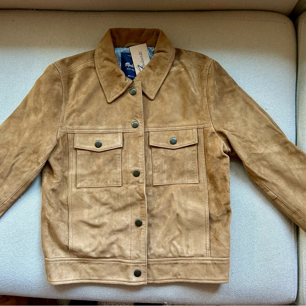 Madewell Tan Suede Shirt Jacket